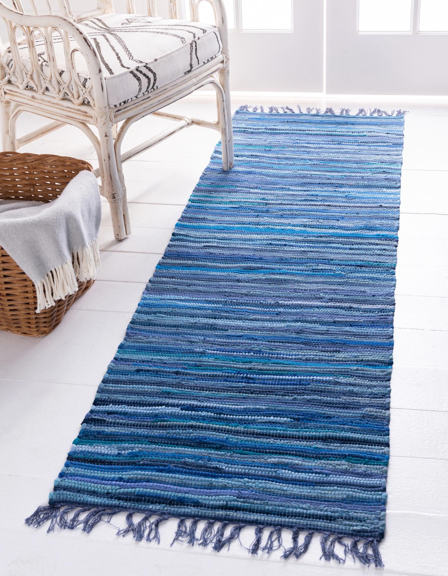 2' 2 x 6' 7 Hand Woven Chindi Cotton Runner Rug