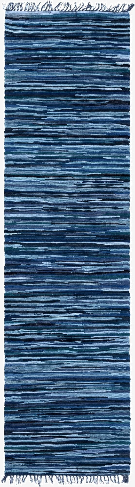 2' 7 x 9' 10  Hand Woven Chindi Cotton Runner Rug