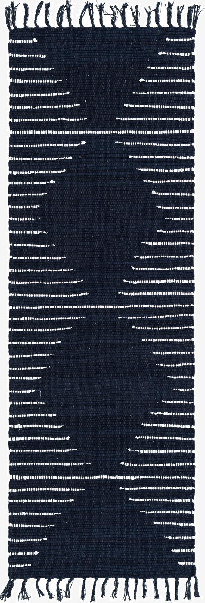 2' 2 x 6' 1  Hand Woven Chindi Cotton Runner Rug