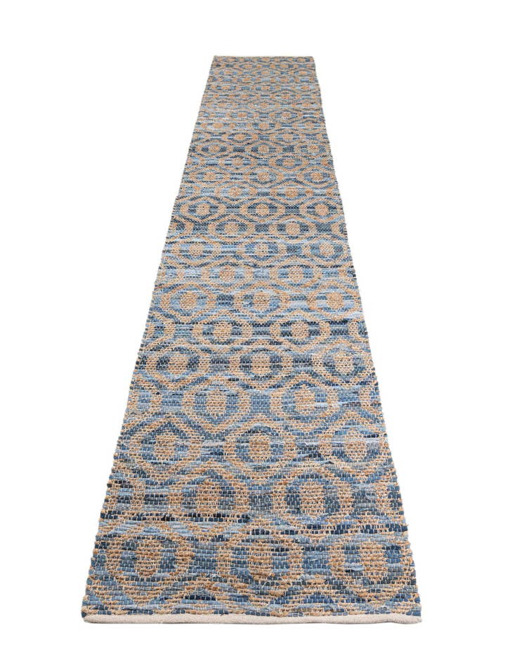 Detail image of 2' 7 x 14' 8  Hand Woven Chindi Jute Runner Rug