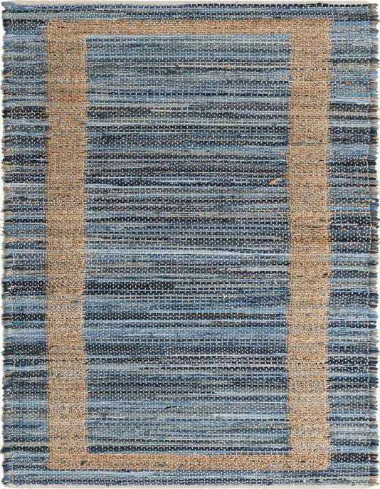 2' 7 x 10' Hand Woven Chindi Jute Runner Rug
