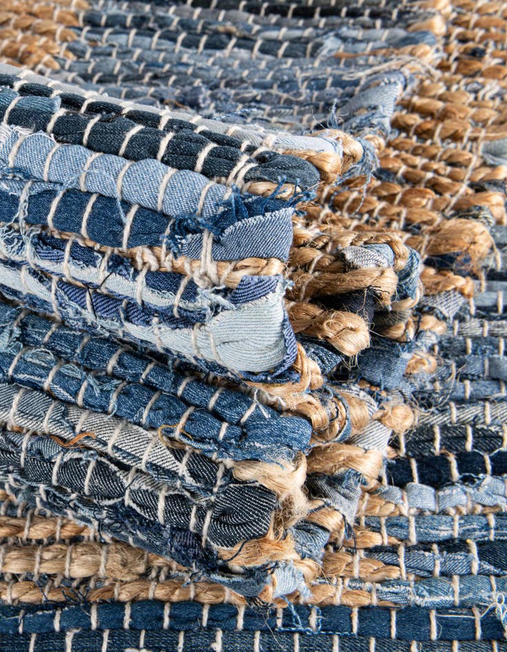 Detail image of 2' 7 x 10' Hand Woven Chindi Jute Runner Rug