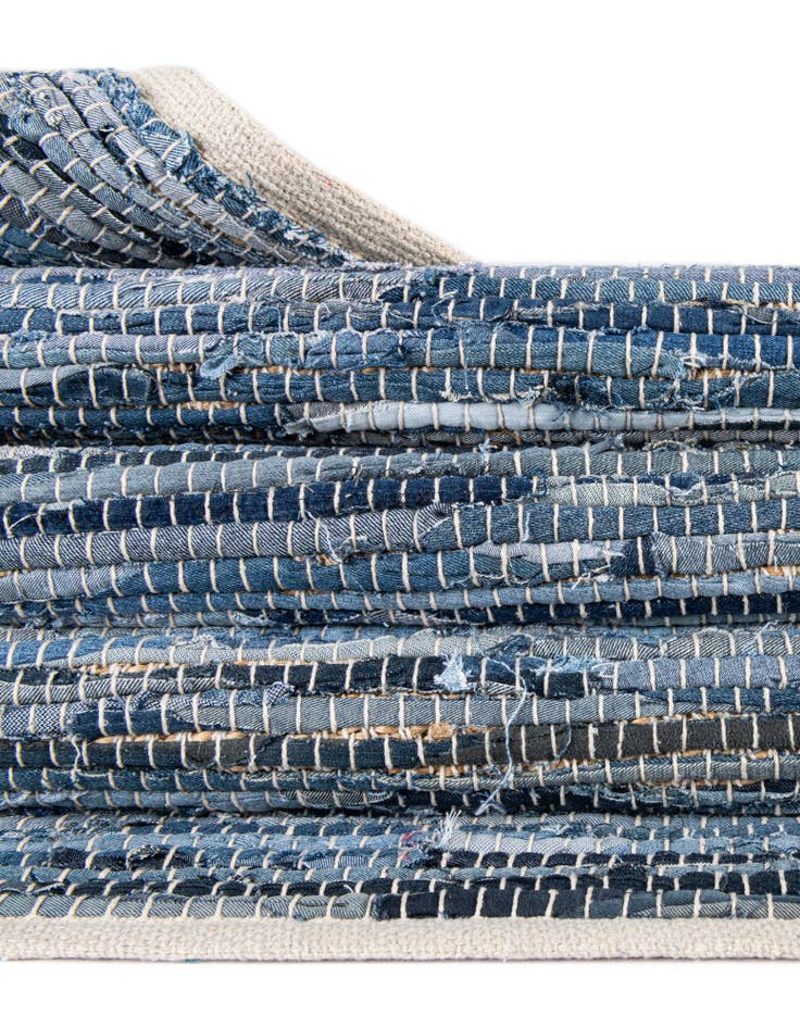 Detail image of 2' 2 x 6' 1  Hand Woven Chindi Jute Runner Rug