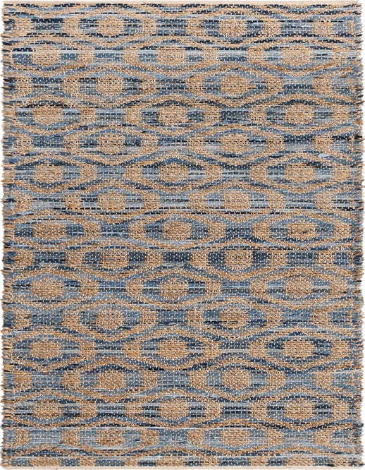 Detail image of 2' 7 x 10' Hand Woven Chindi Jute Runner Rug