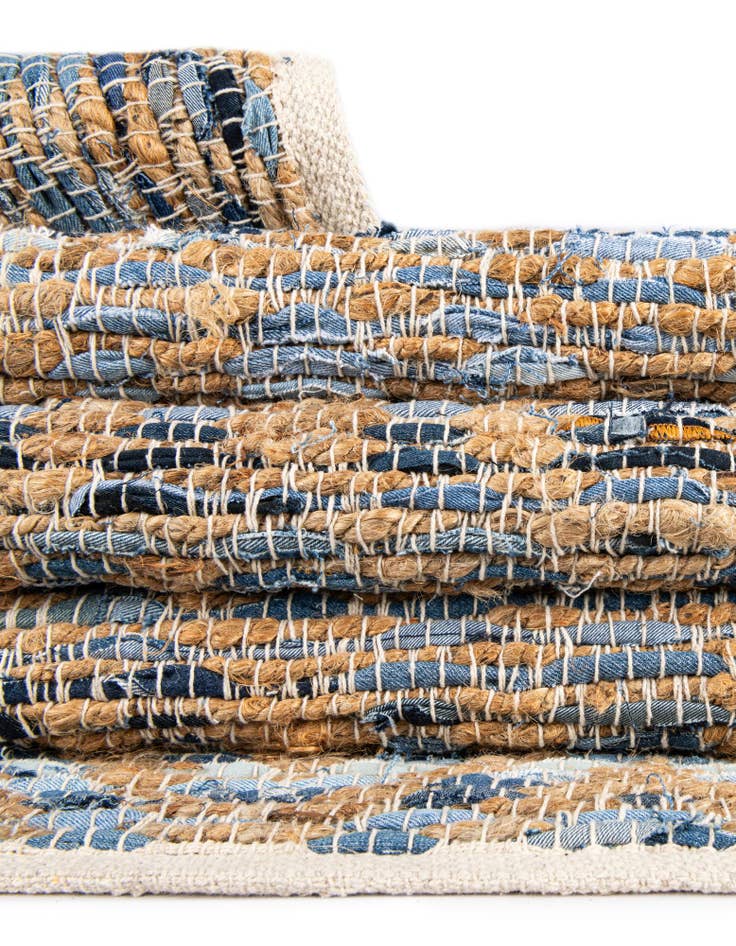 Detail image of 2' 7 x 10'  Hand Woven Chindi Jute Runner Rug