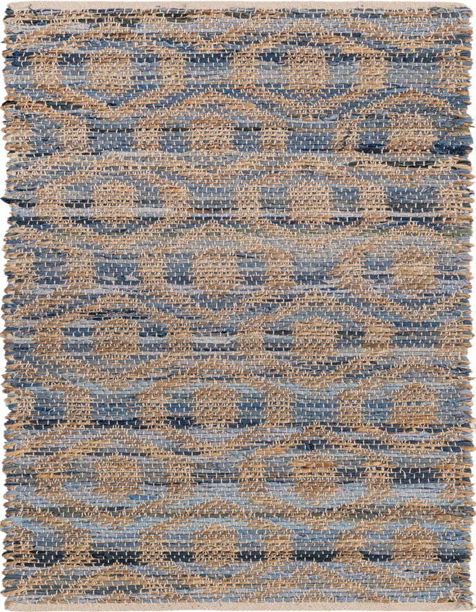 Detail image of 2' 2 x 6' 1 Hand Woven Chindi Jute Runner Rug