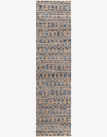 2' 7 x 10' Hand Woven Chindi Jute Runner Rug