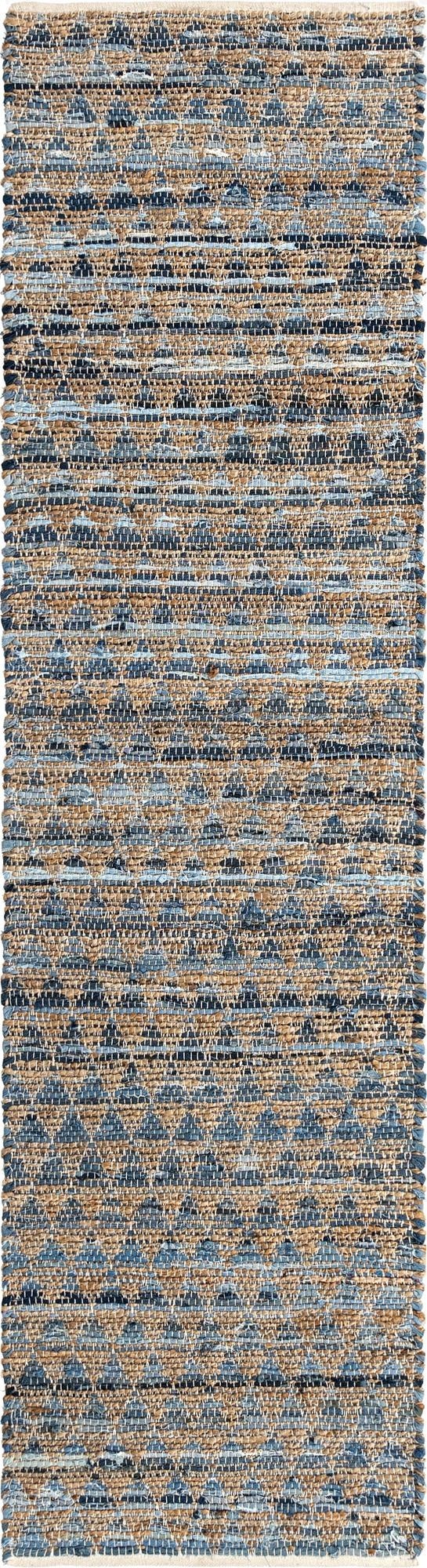 2' 7 x 10'  Hand Woven Chindi Jute Runner Rug
