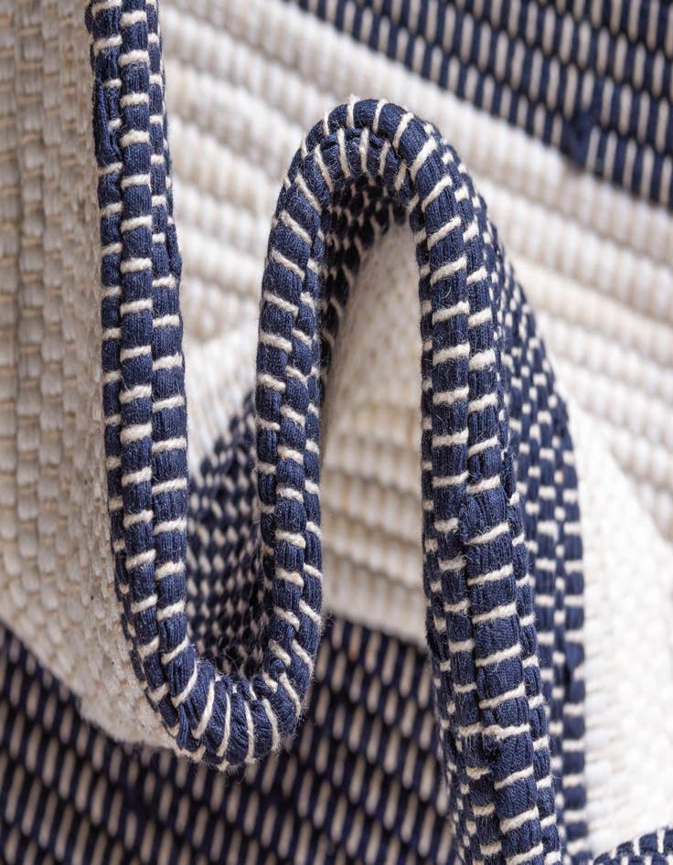 Detail image of 2' 2 x 8'  Hand Woven Chindi Rag Runner Rug