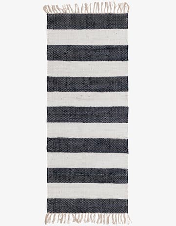 2' 7 x 6' 1 Hand Woven Chindi Rag Runner Rug