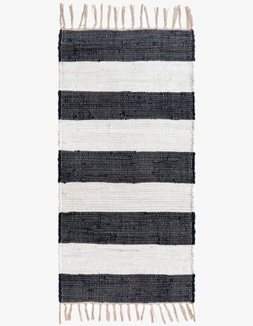 2' x 4' 1 Hand Woven Chindi Rag Runner Rug