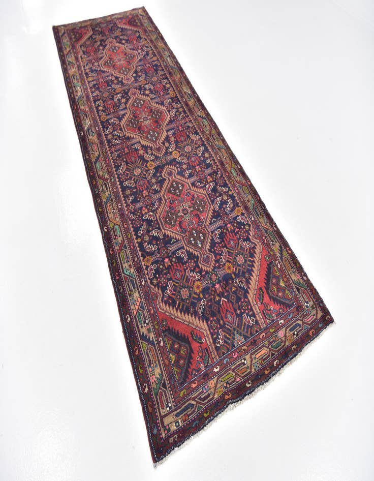 Detail image of 3' 8 x 9' 10  Hand Knotted Darjazin Persian Wool Runner Rug