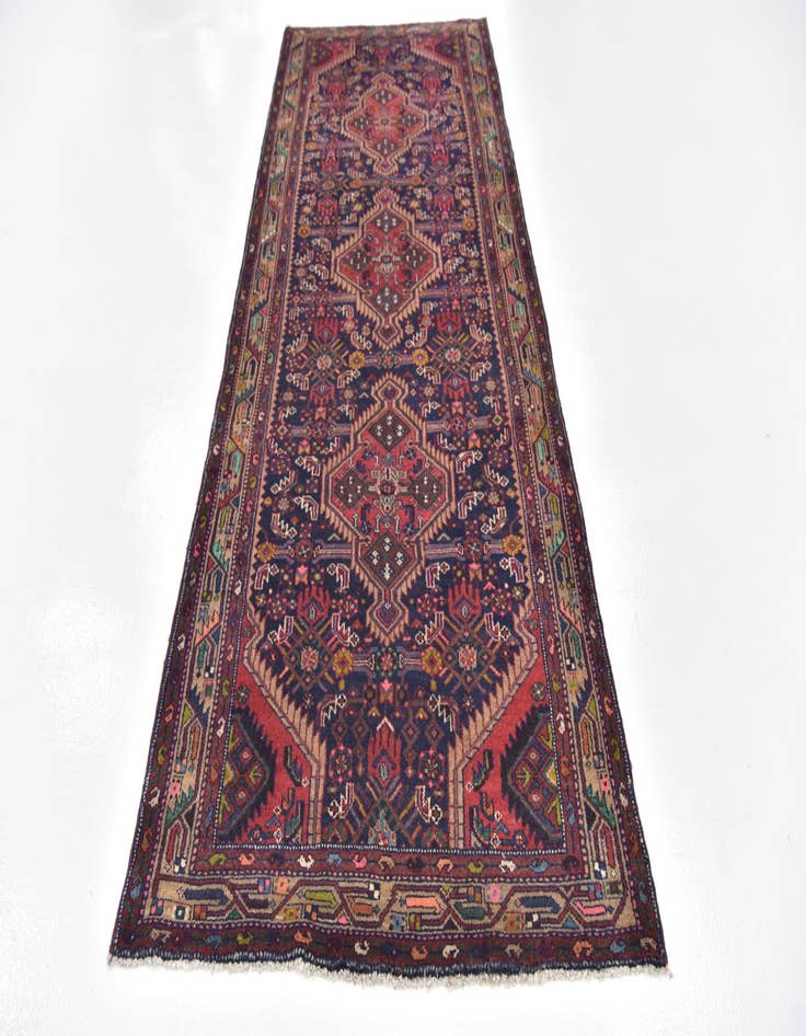 Detail image of 3' 8 x 9' 10  Hand Knotted Darjazin Persian Wool Runner Rug