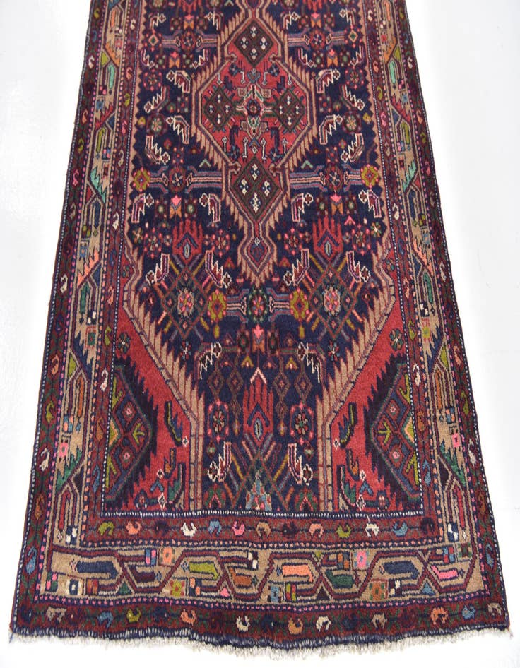 Detail image of 3' 8 x 9' 10  Hand Knotted Darjazin Persian Wool Runner Rug