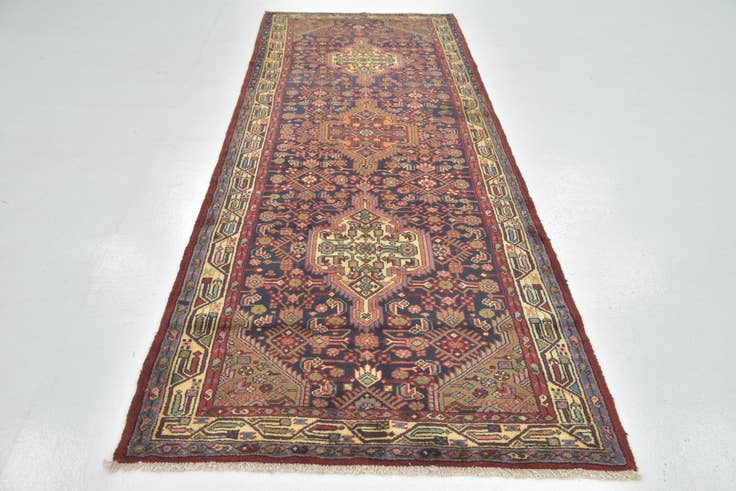 Detail image of 3' 9 x 11' Hand Knotted Darjazin Persian Wool Runner Rug