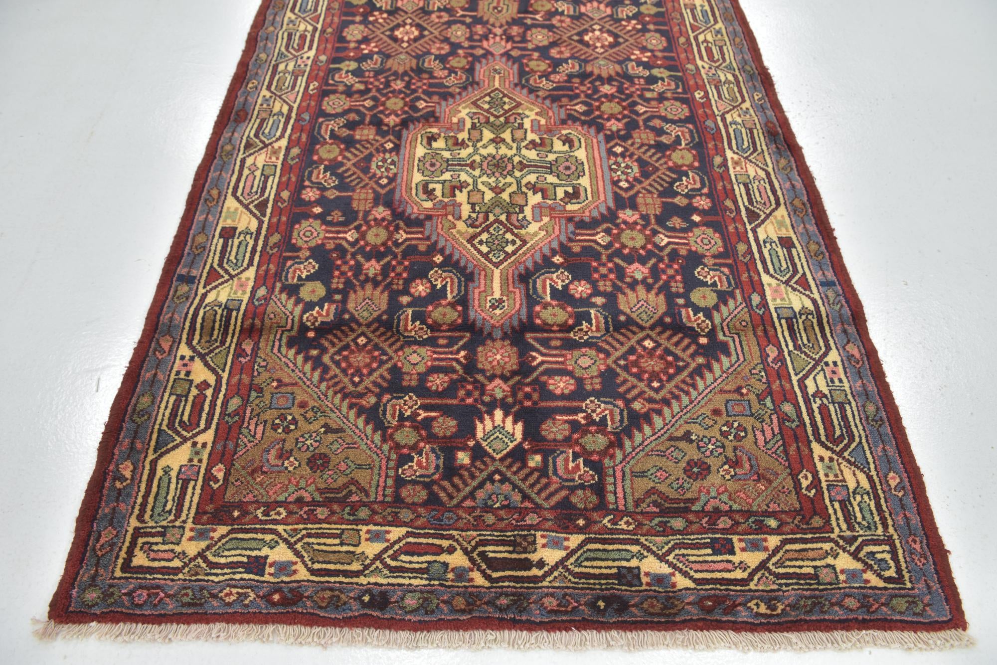 3' 9 x 11' Hand Knotted Darjazin Persian Wool Runner Rug