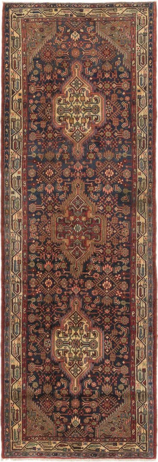 Detail image of 3' 9 x 11' Hand Knotted Darjazin Persian Wool Runner Rug