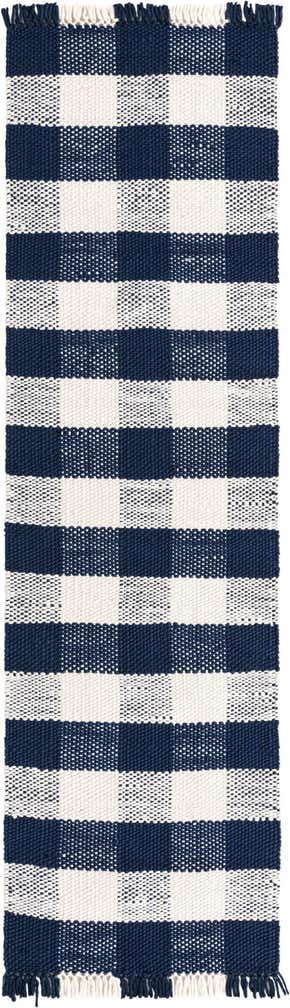 2' 7 x 10' Easy-Clean Eco Plaid Washable Indoor / Outdoor Runner Rug