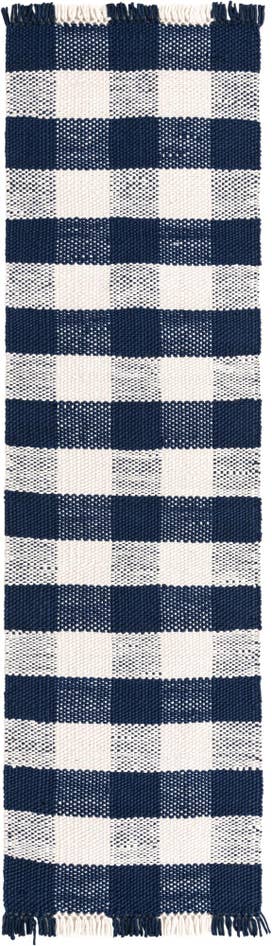 Detail image of 2' 7 x 10' Easy-Clean Eco Plaid Washable Indoor / Outdoor Runner Rug