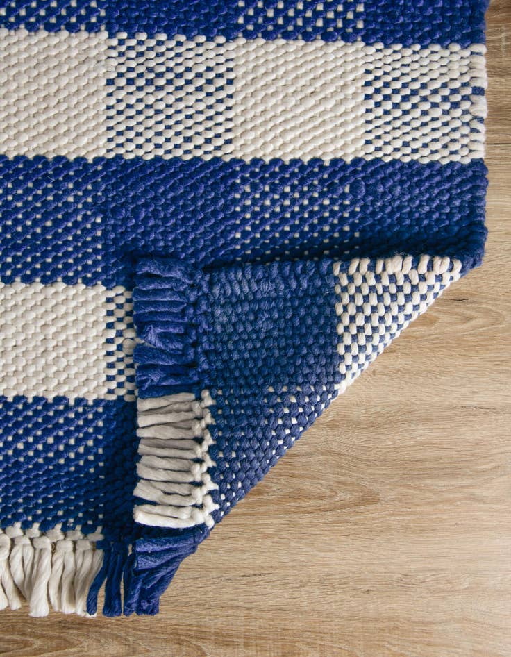Detail image of 2' x 6' Eco Plaid   Washable Indoor / Outdoor Runner Rug