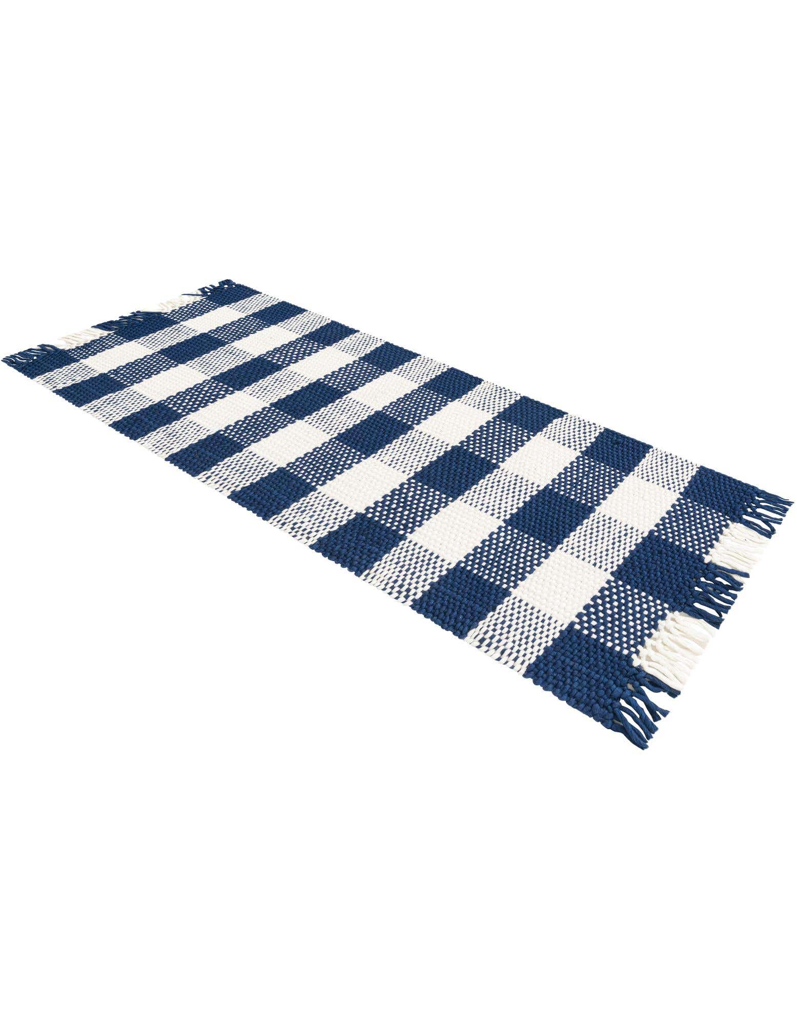 Detail image of 2' x 6' Eco Plaid   Washable Indoor / Outdoor Runner Rug