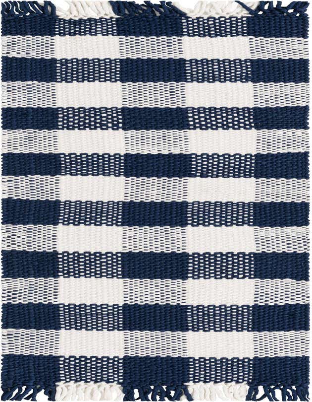 2' x 6' Easy-Clean Eco Plaid Washable Indoor / Outdoor Runner Rug