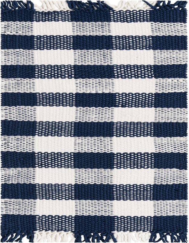 Detail image of 2' x 6' Easy-Clean Eco Plaid Washable Indoor / Outdoor Runner Rug
