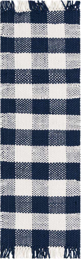 2' x 6' Easy-Clean Eco Plaid Washable Indoor / Outdoor Runner Rug