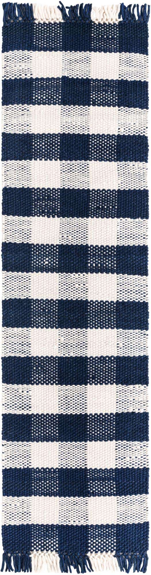 2' x 8' Easy-Clean Eco Plaid Washable Indoor / Outdoor Runner Rug