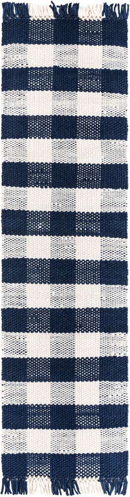 2' x 8' Easy-Clean Eco Plaid Washable Indoor / Outdoor Runner Rug