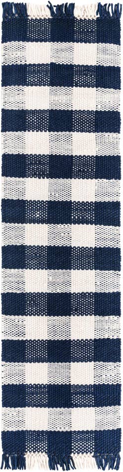 Detail image of 2' x 8' Easy-Clean Eco Plaid Washable Indoor / Outdoor Runner Rug