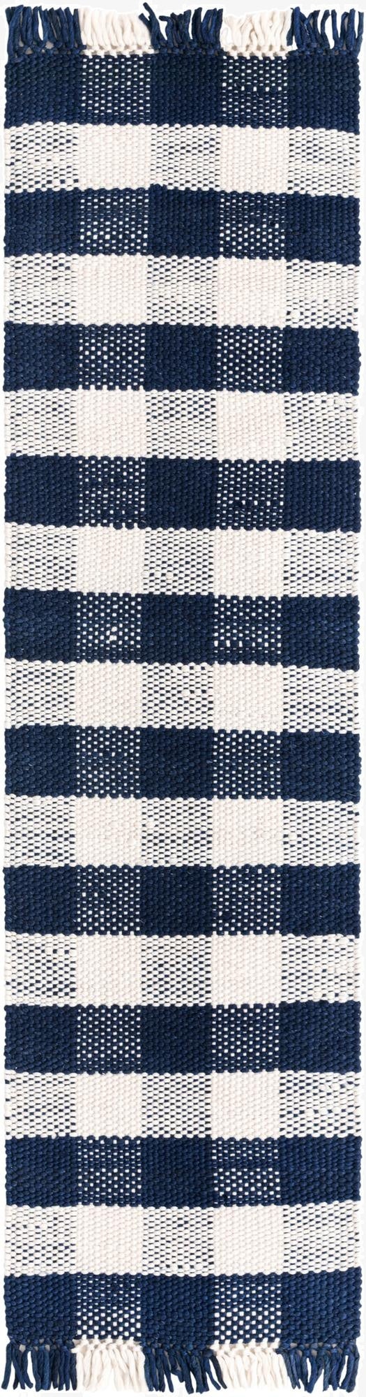 2' x 8' Eco Plaid   Washable Indoor / Outdoor Runner Rug