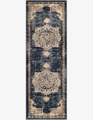 Navy Blue Eden Runner Rug