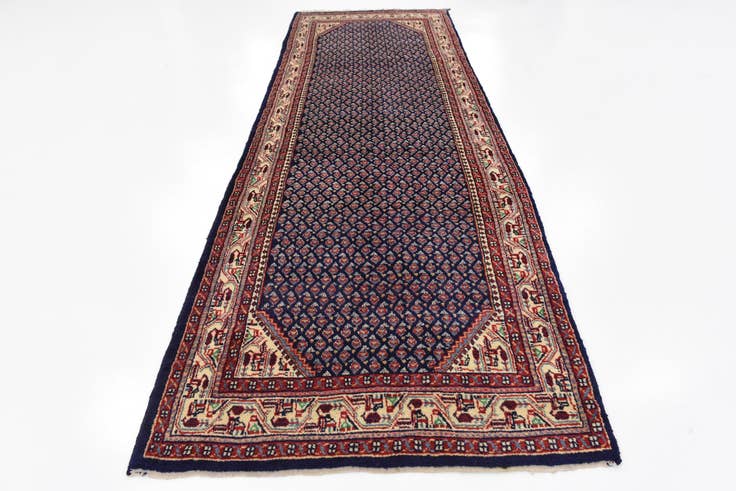 Detail image of 3' 8 x 10' 8 Hand Knotted Farahan Persian Wool Runner Rug