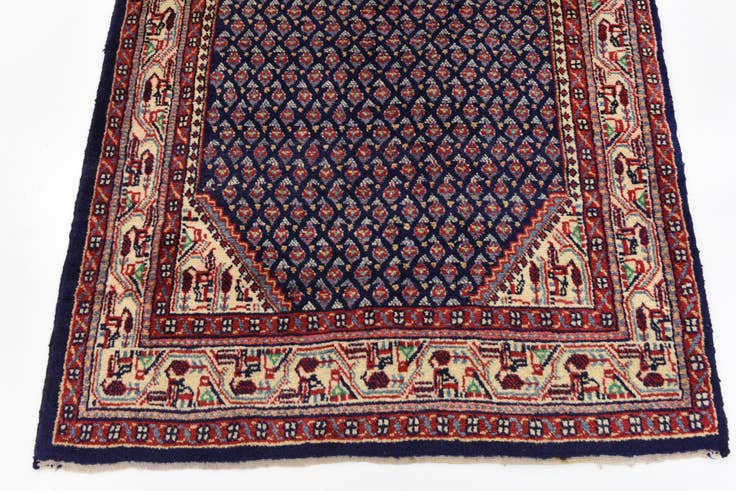 Detail image of 3' 8 x 10' 8 Hand Knotted Farahan Persian Wool Runner Rug