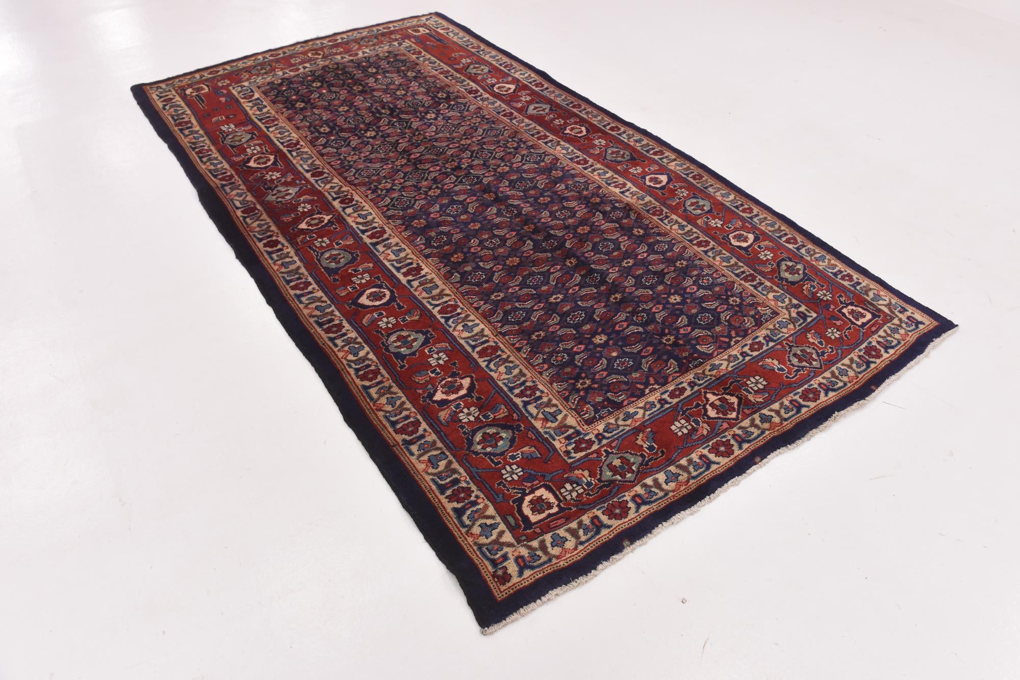 5' 3 x 10' Hand Knotted Farahan Persian Wool Runner Rug