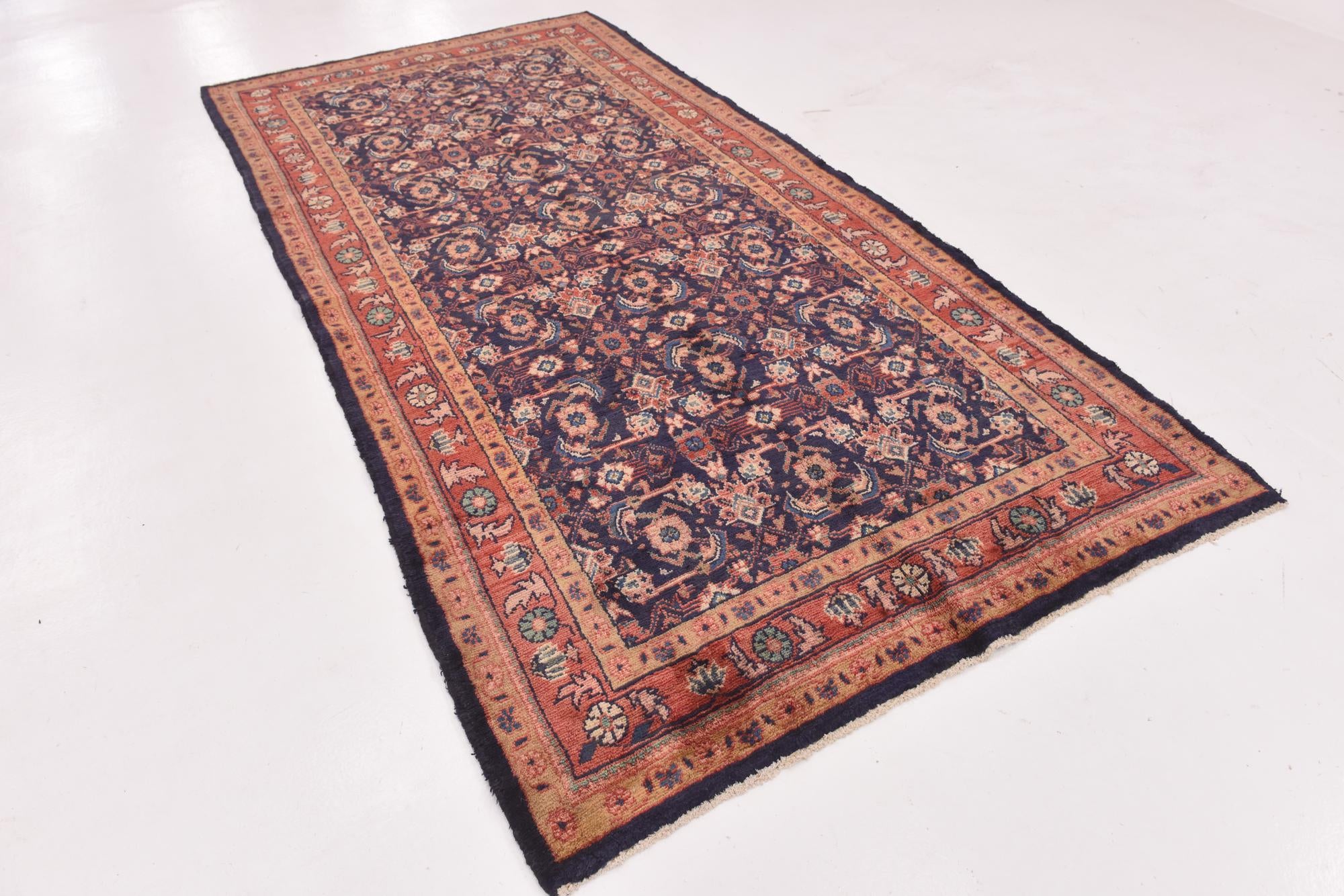 5' 2 x 10' 7 Hand Knotted Farahan Persian Wool Runner Rug
