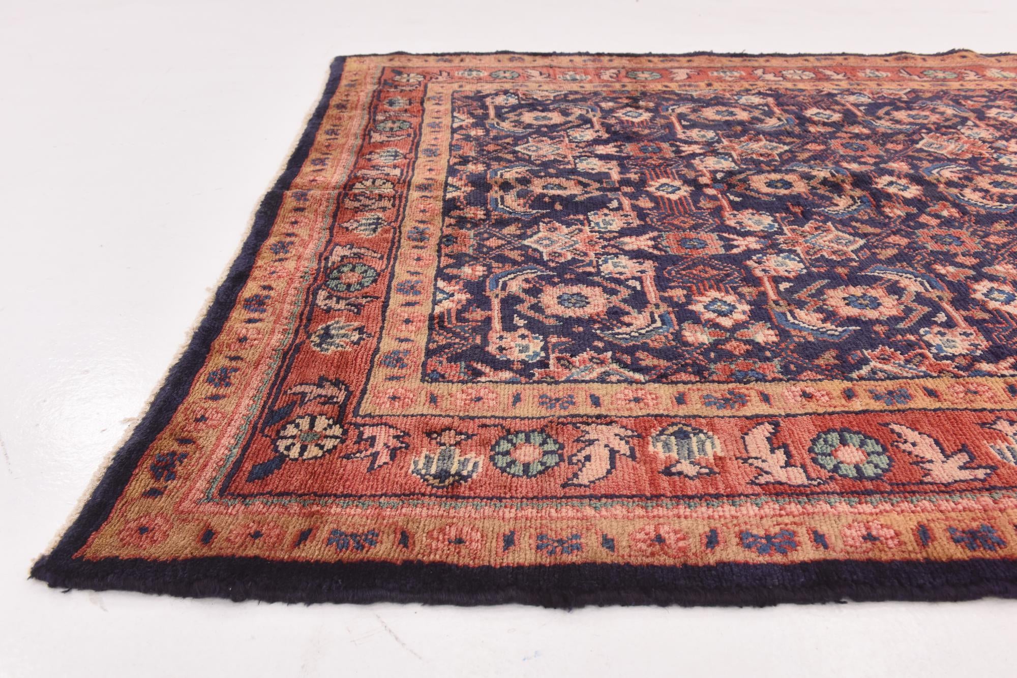 5' 2 x 10' 7 Hand Knotted Farahan Persian Wool Runner Rug