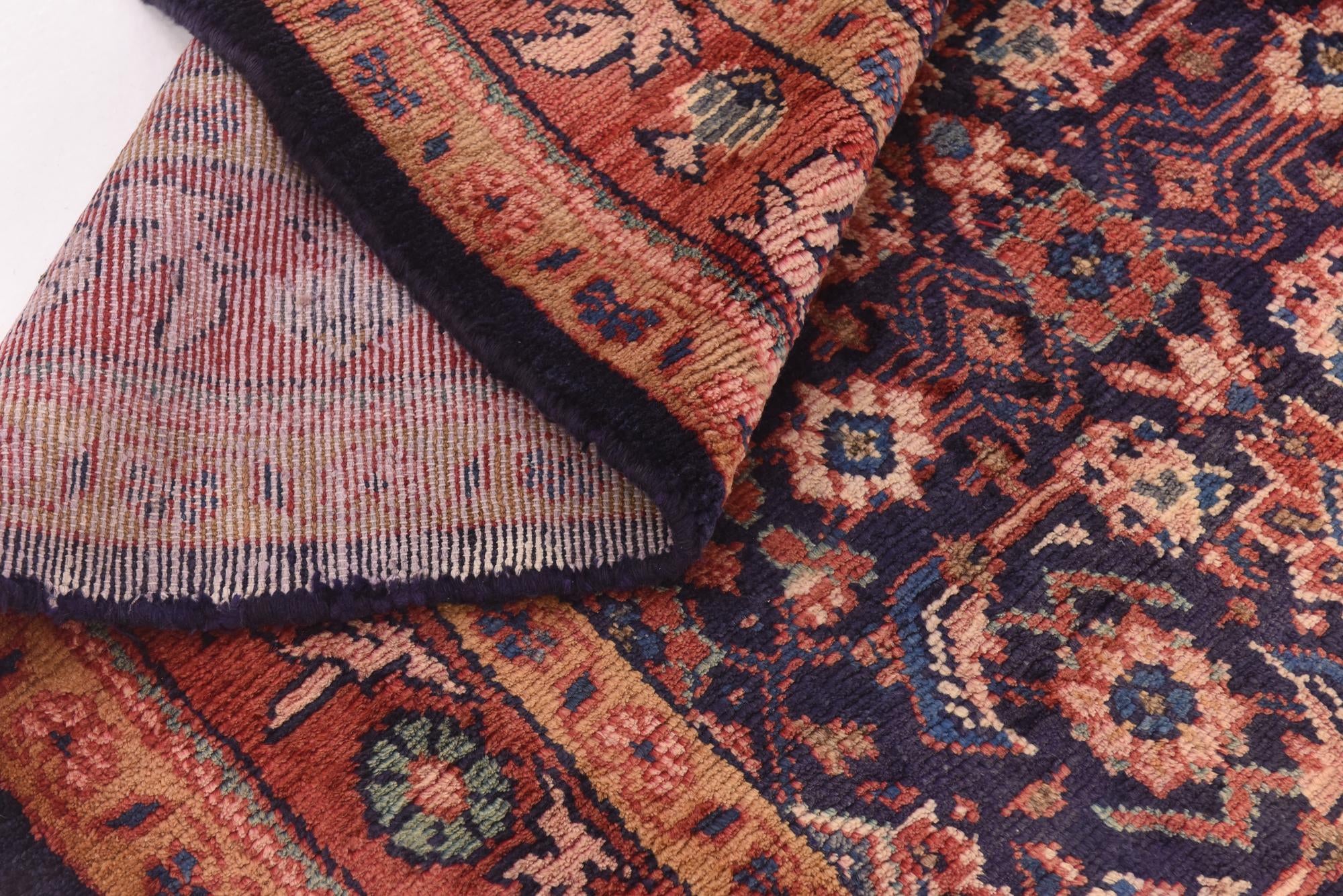 5' 2 x 10' 7 Hand Knotted Farahan Persian Wool Runner Rug