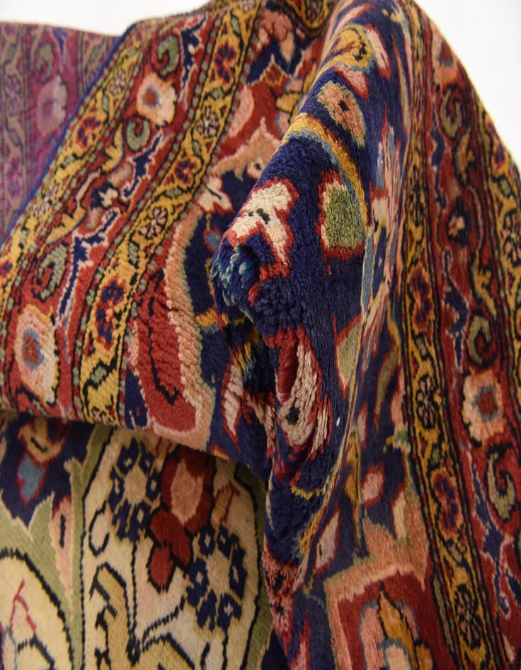 Detail image of 3' 9 x 10' 10 Hand Knotted Farahan Persian Wool Runner Rug