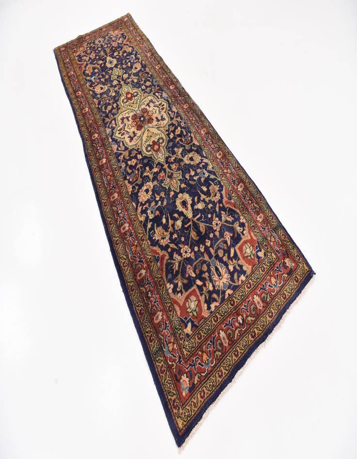 Detail image of 3' 9 x 10' 10 Hand Knotted Farahan Persian Wool Runner Rug