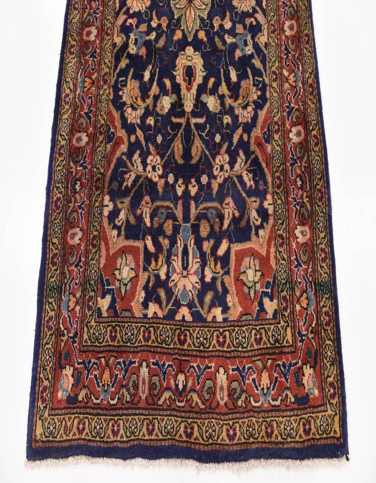 Detail image of 3' 9 x 10' 10 Hand Knotted Farahan Persian Wool Runner Rug