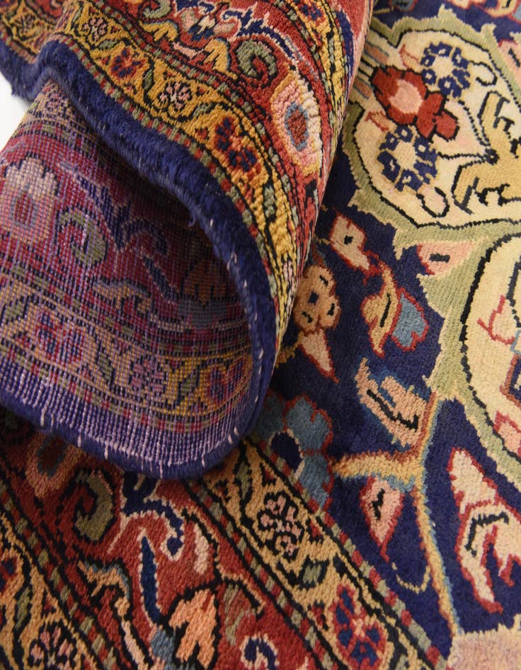 Detail image of 3' 9 x 10' 10 Hand Knotted Farahan Persian Wool Runner Rug