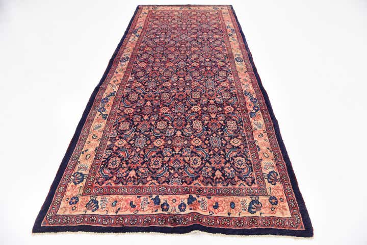 4' 5 x 10' 5 Hand Knotted Farahan Persian Wool Runner Rug