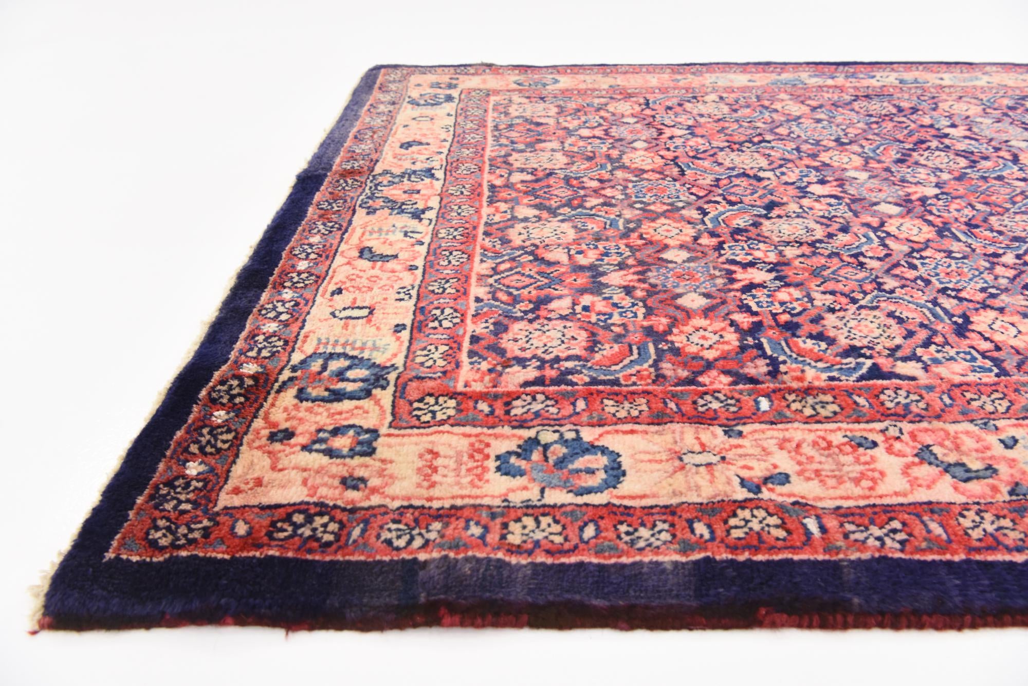 4' 5 x 10' 5 Hand Knotted Farahan Persian Wool Runner Rug