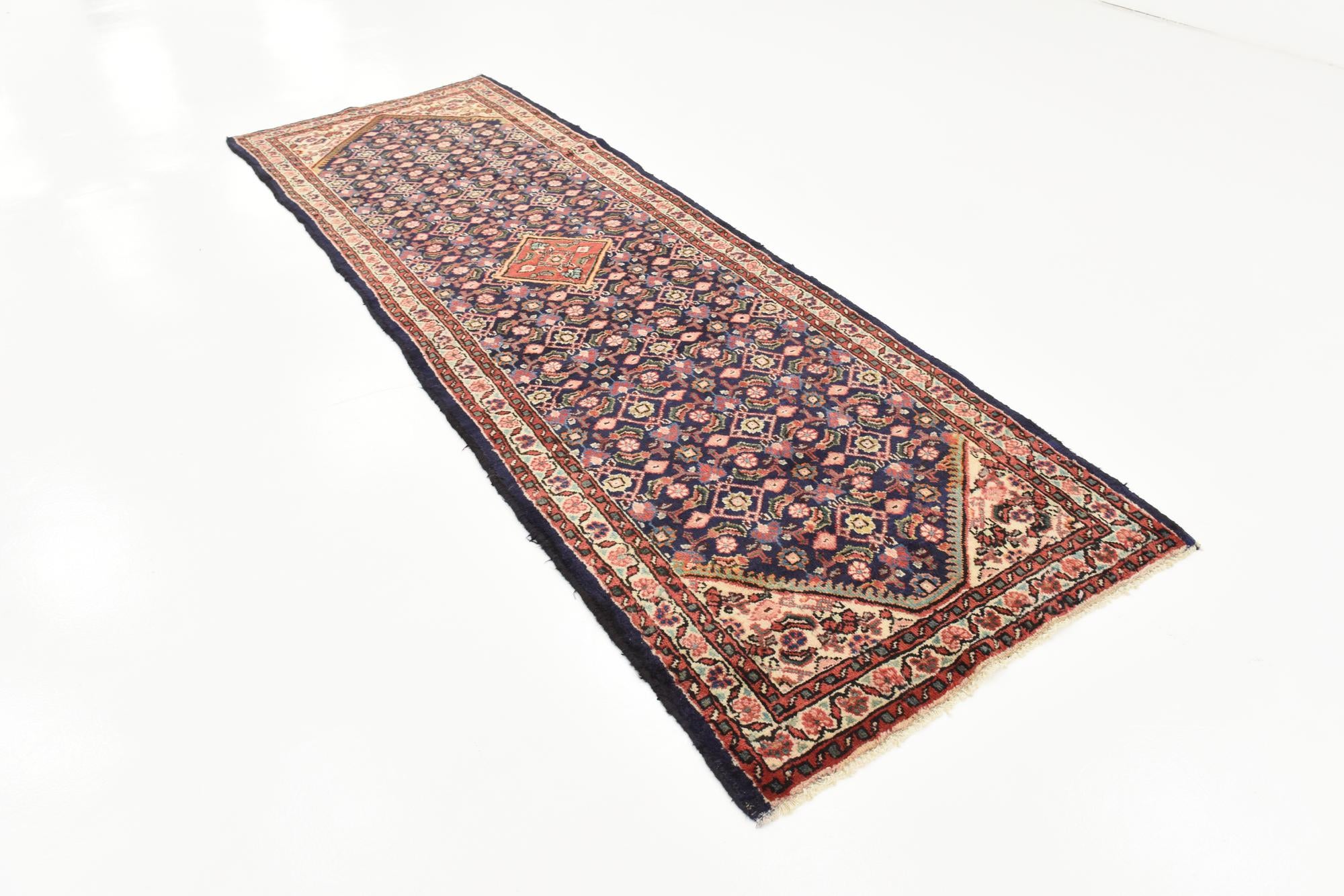 105cm x 320cm Hand Knotted Farahan Persian Wool Runner Rug