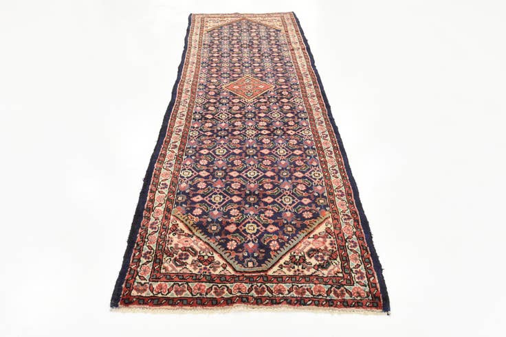 Detail image of 105cm x 320cm Hand Knotted Farahan Persian Wool Runner Rug