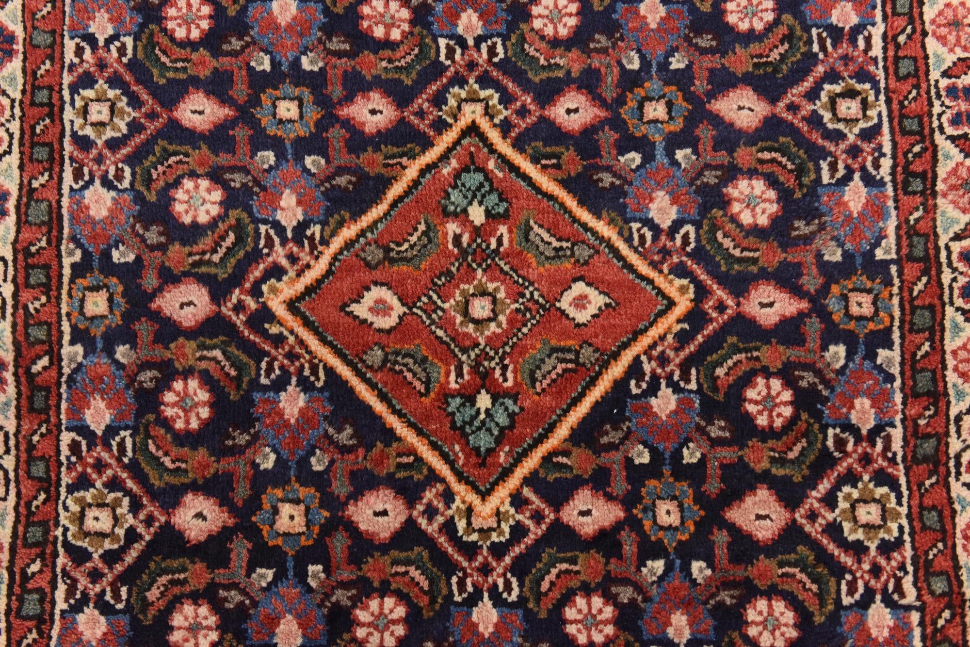 105cm x 320cm Hand Knotted Farahan Persian Wool Runner Rug