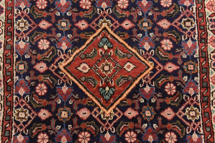 Detail image of 105cm x 320cm Hand Knotted Farahan Persian Wool Runner Rug