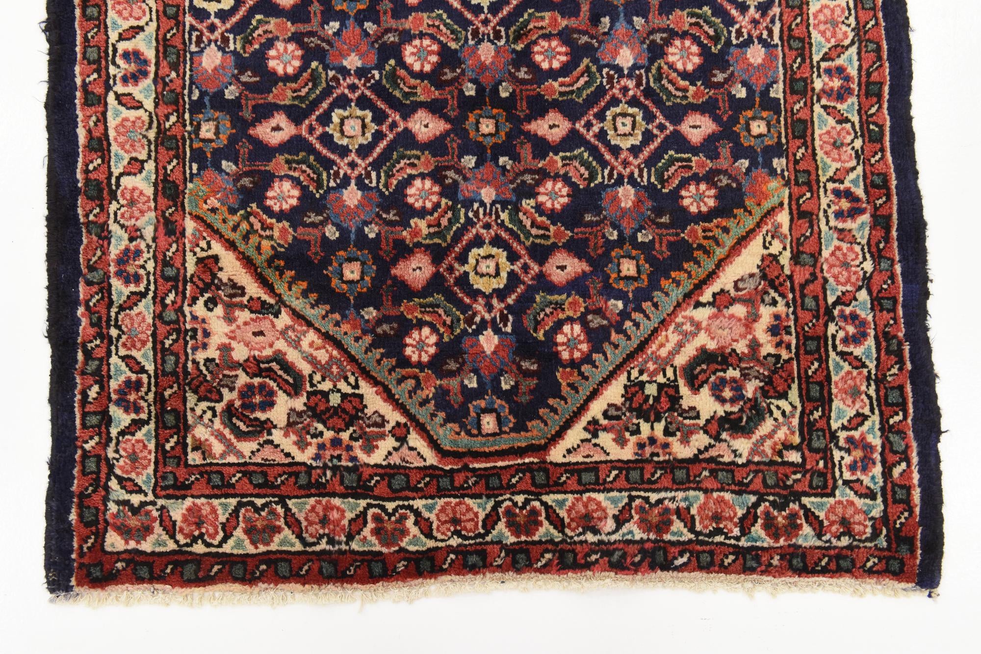 105cm x 320cm Hand Knotted Farahan Persian Wool Runner Rug